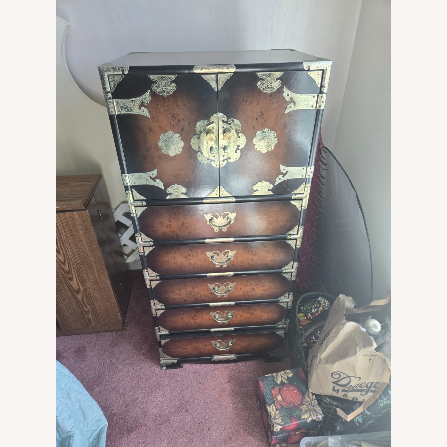 Vintage/Antique Finds Dark Brown Wood Dresser - image-1