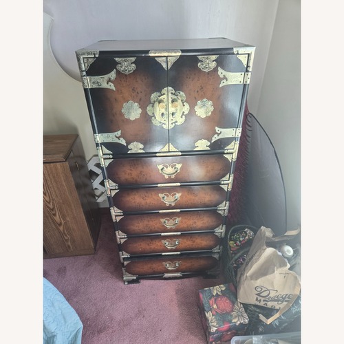 Used Vintage/Antique Finds Dark Brown Wood Dresser for sale on AptDeco