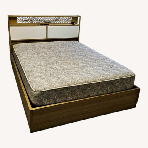 Used Natural Wood Queen Bed for sale on AptDeco