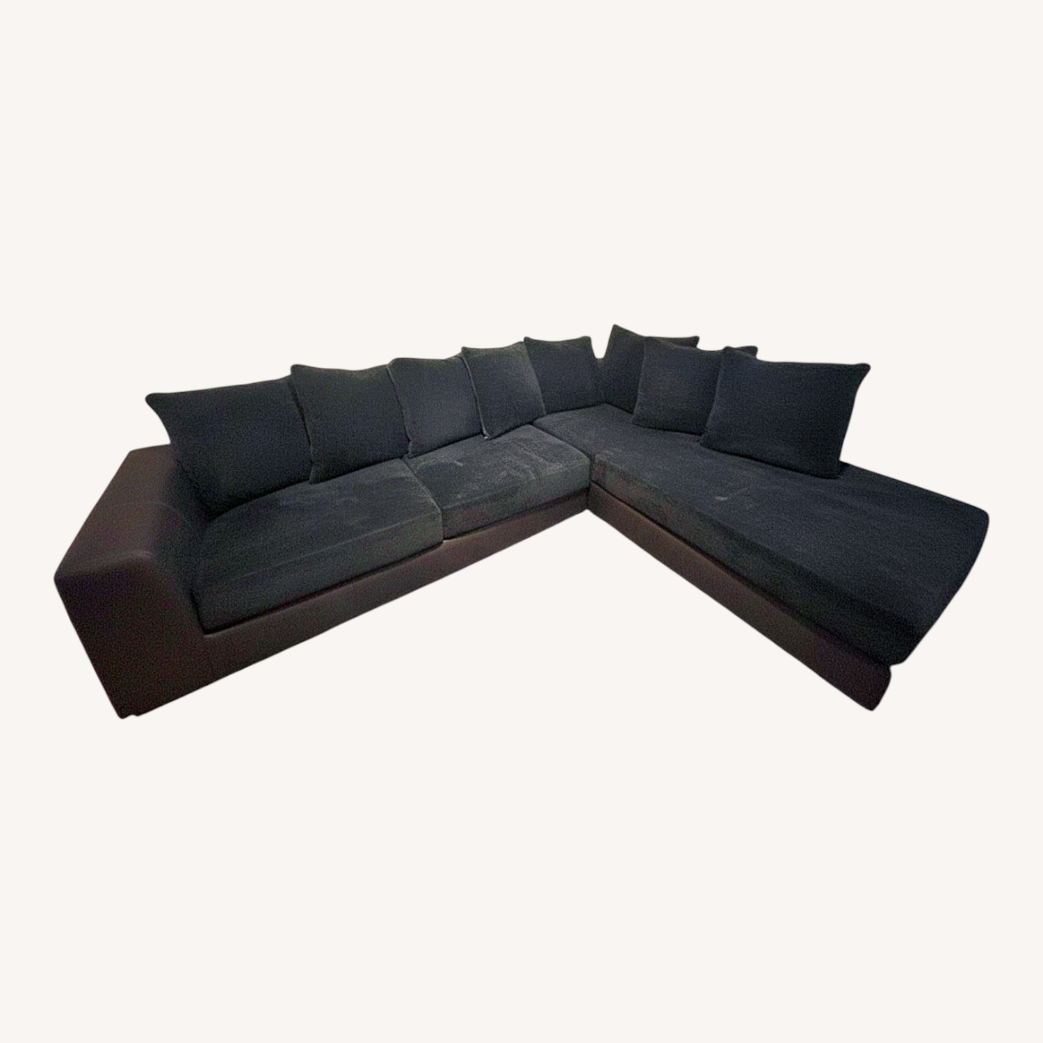 Black Microsuede 2 Piece Sectional - image-0