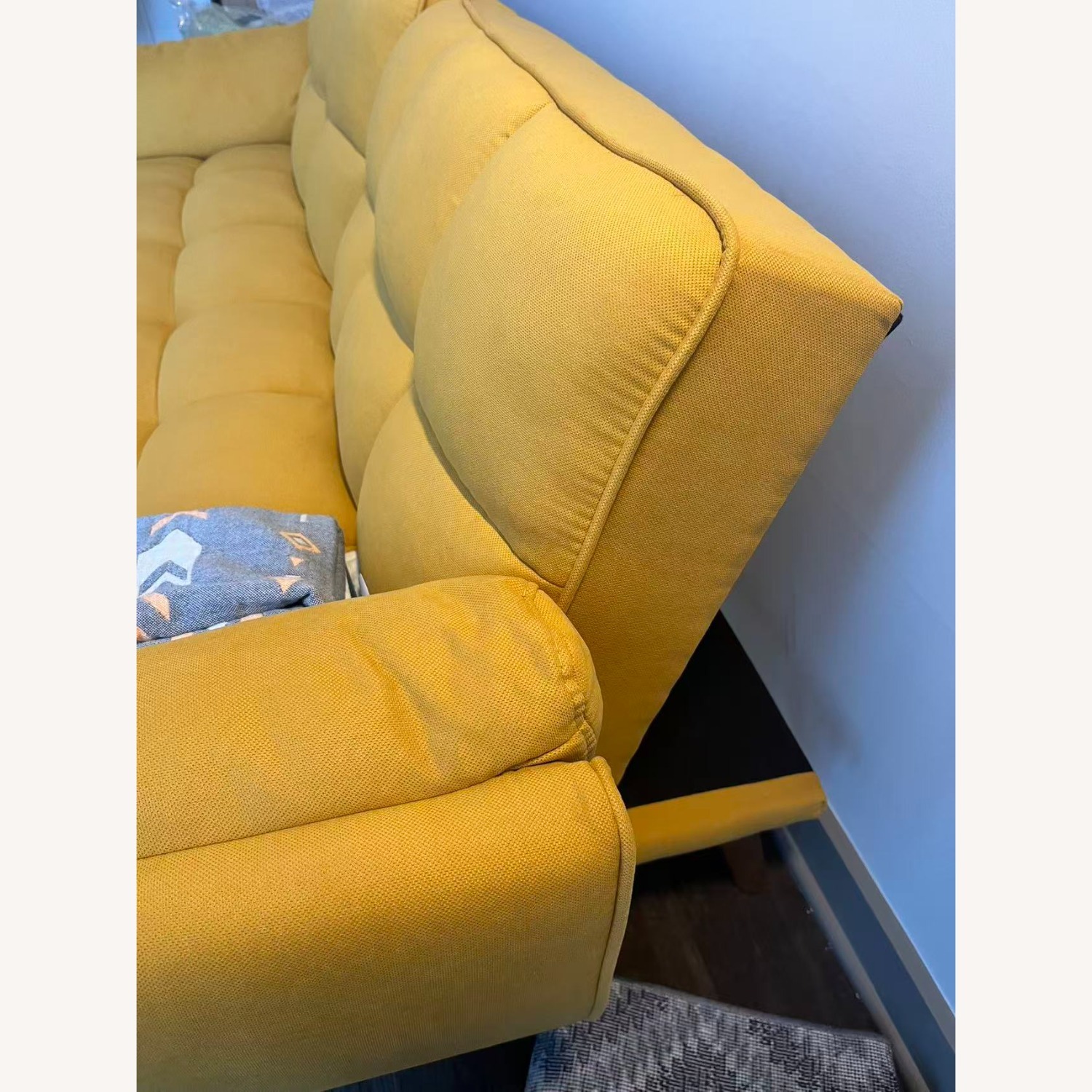 Bright Yellow Futon Sofa Bed - image-2
