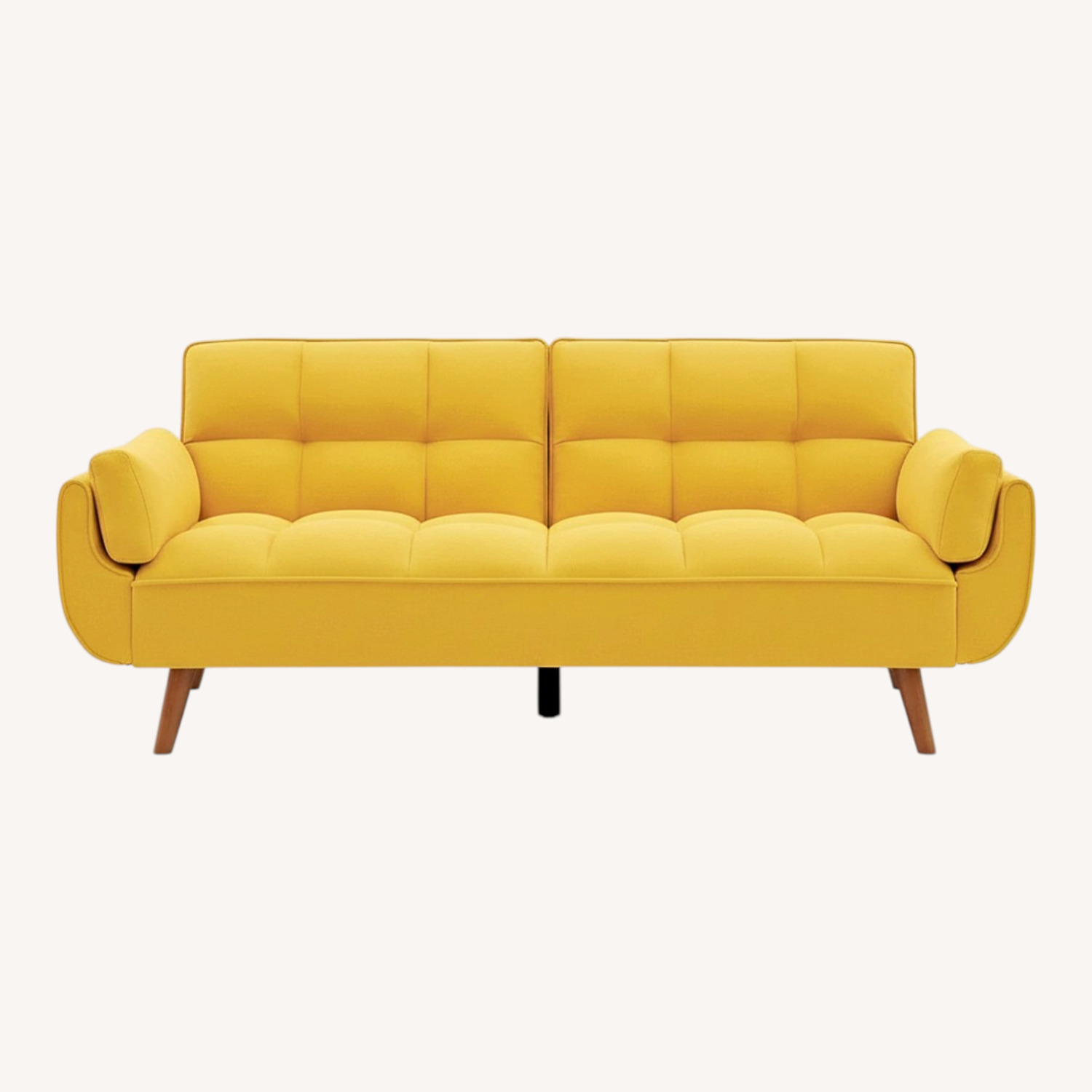 Bright Yellow Futon Sofa Bed - image-0