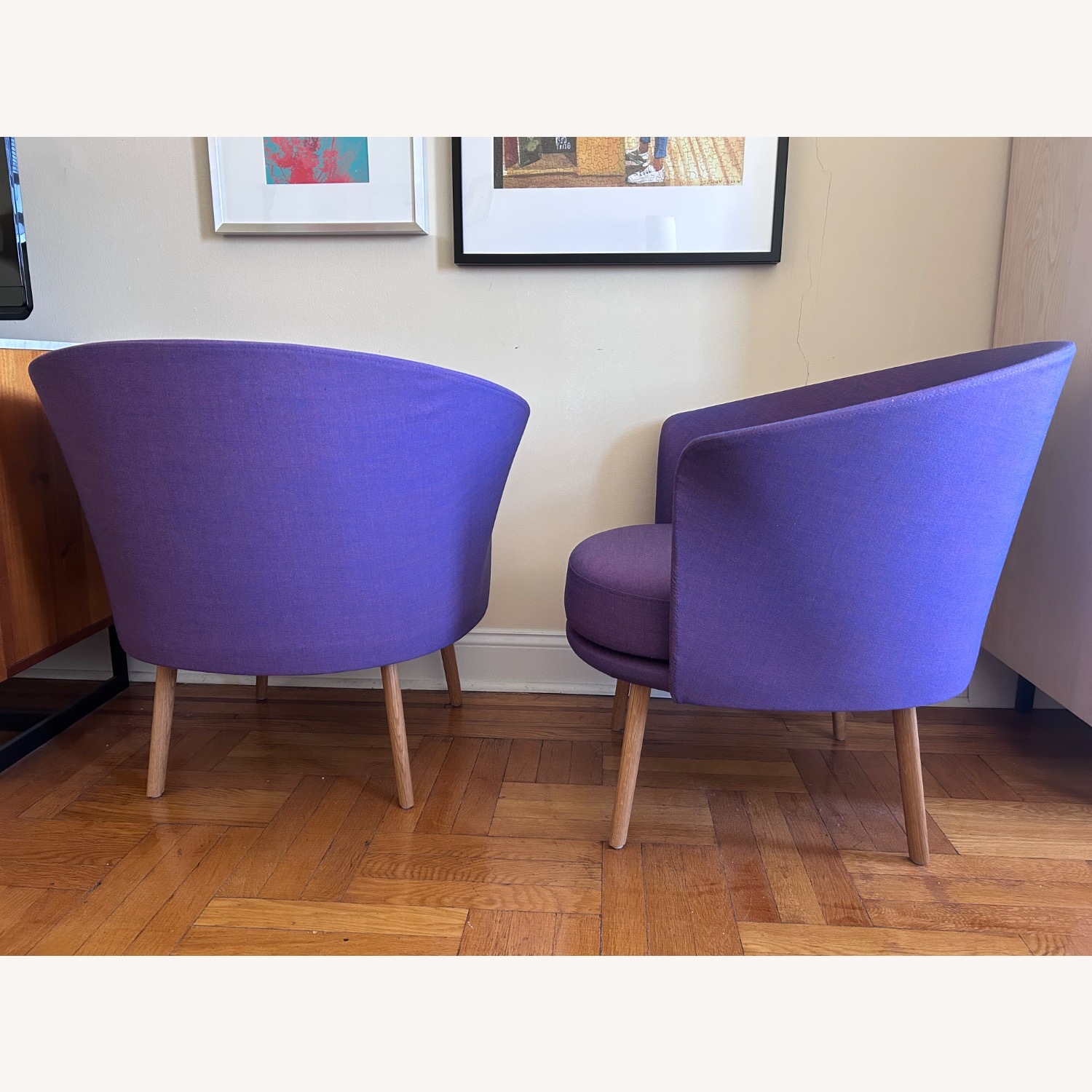 Hay Dorso Swivel Chair Purple Fabric Armchair - image-3