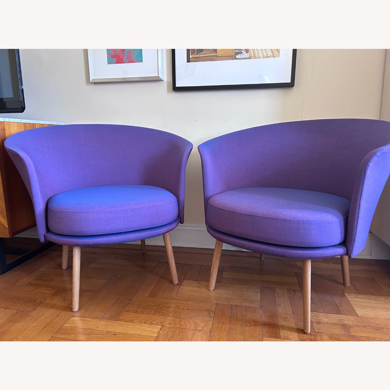 Hay Dorso Swivel Chair Purple Fabric Armchair - image-1