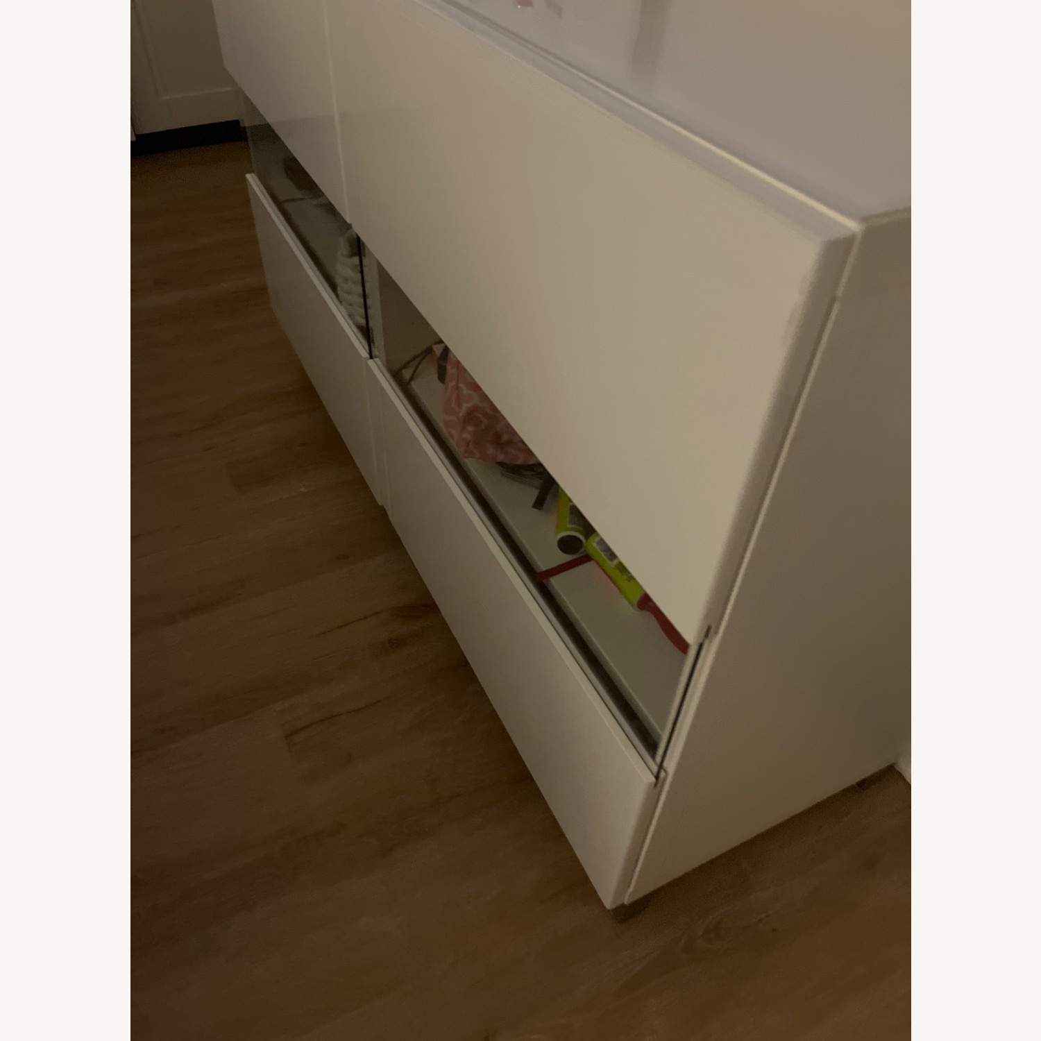 IKEA White Cabinet With Glass Top  - image-3