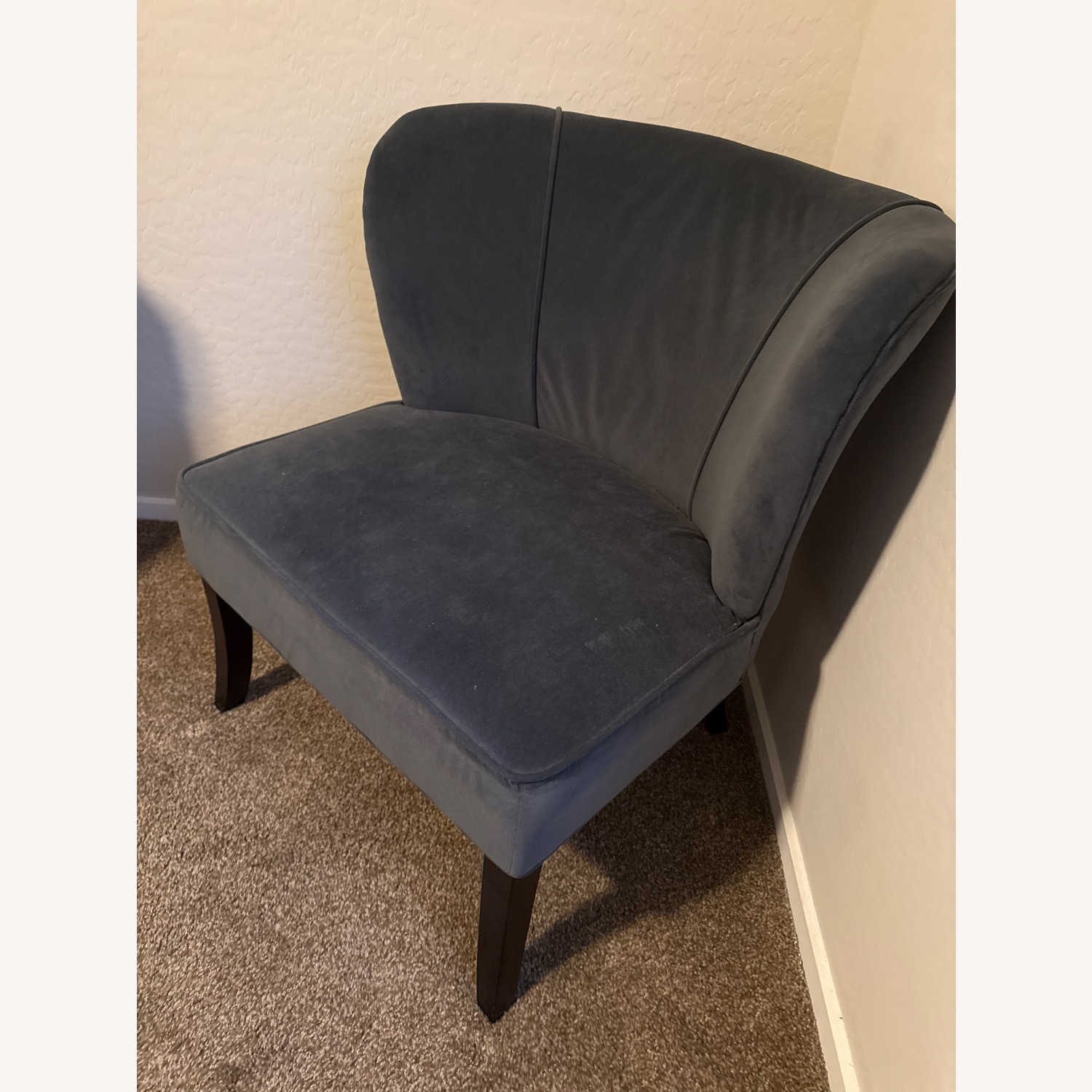 Living Spaces Green Velvet Accent Chair - image-2