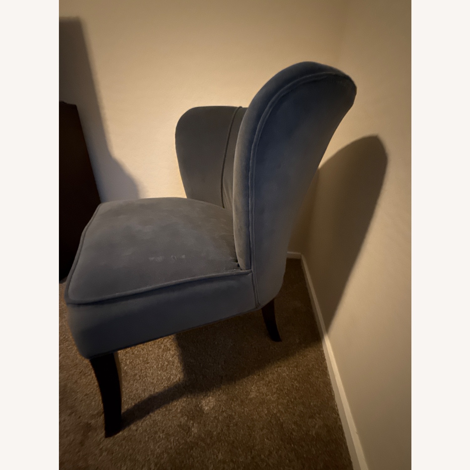 Living Spaces Green Velvet Accent Chair - image-3