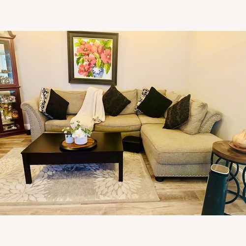 Used L Shaped Sectional Fabric Sofa(Gray) for sale on AptDeco