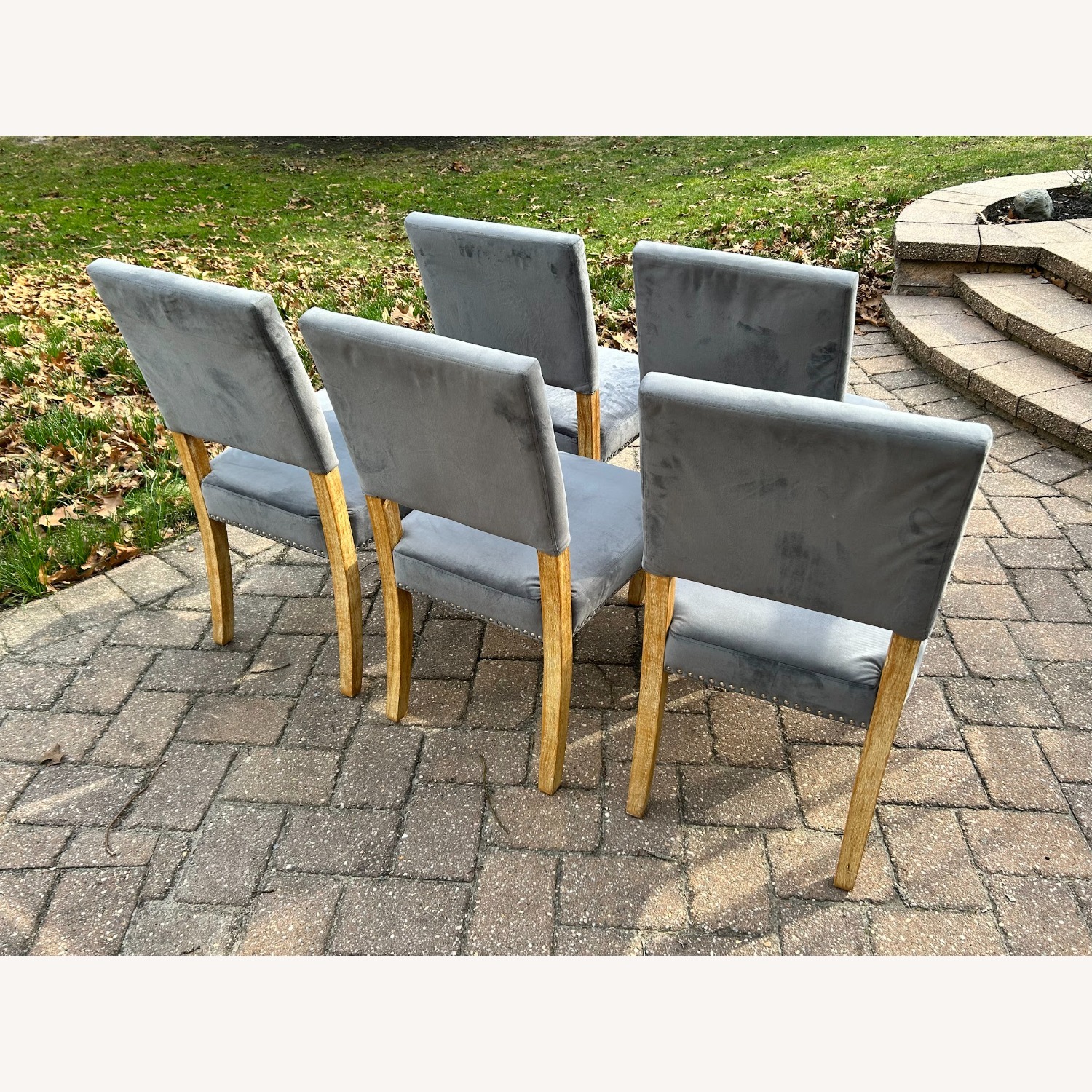 Set of 5 Modway Oblige Light Gray Upholstered Dining Side Chairs - image-5