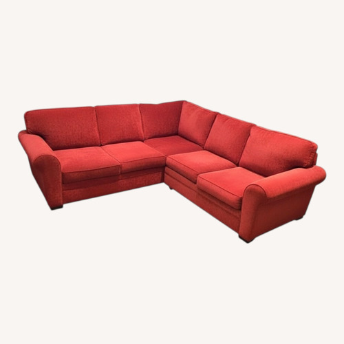 Used Microfiber Roll-Arm L-Shape Recliners Red Sectional for sale on AptDeco