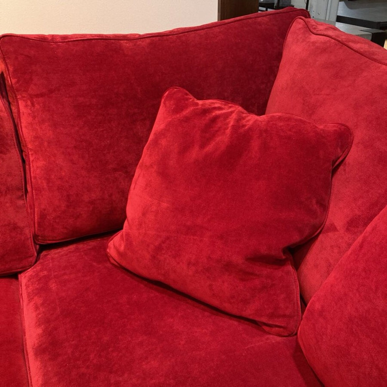 Microfiber Roll-Arm L-Shape Recliners Red Sectional - image-8