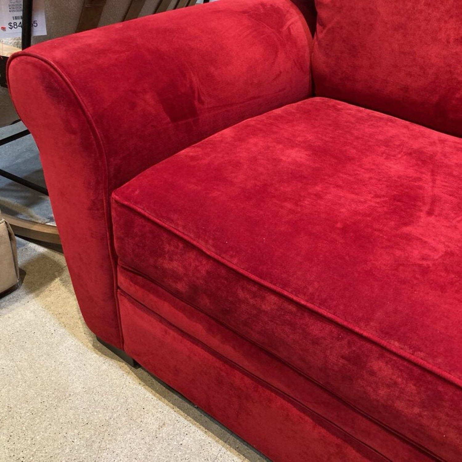 Microfiber Roll-Arm L-Shape Recliners Red Sectional - image-10