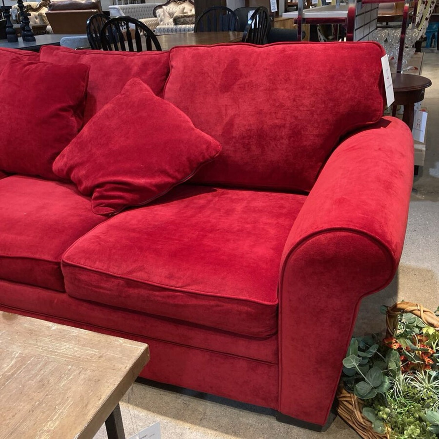 Microfiber Roll-Arm L-Shape Recliners Red Sectional - image-3