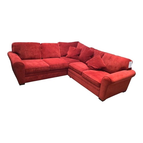 Used Microfiber Roll-Arm L-Shape Recliners Red Sectional for sale on AptDeco