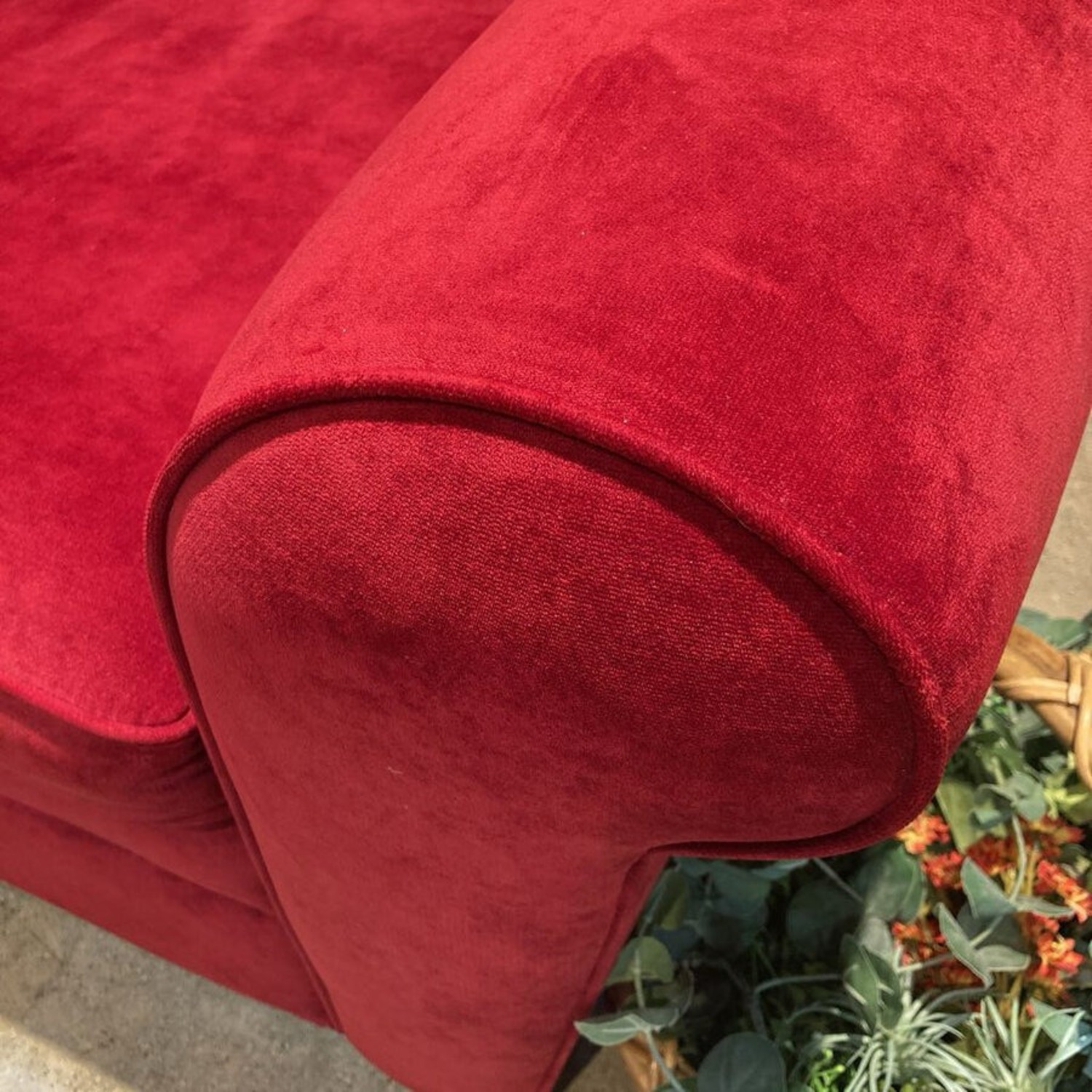 Microfiber Roll-Arm L-Shape Recliners Red Sectional - image-6