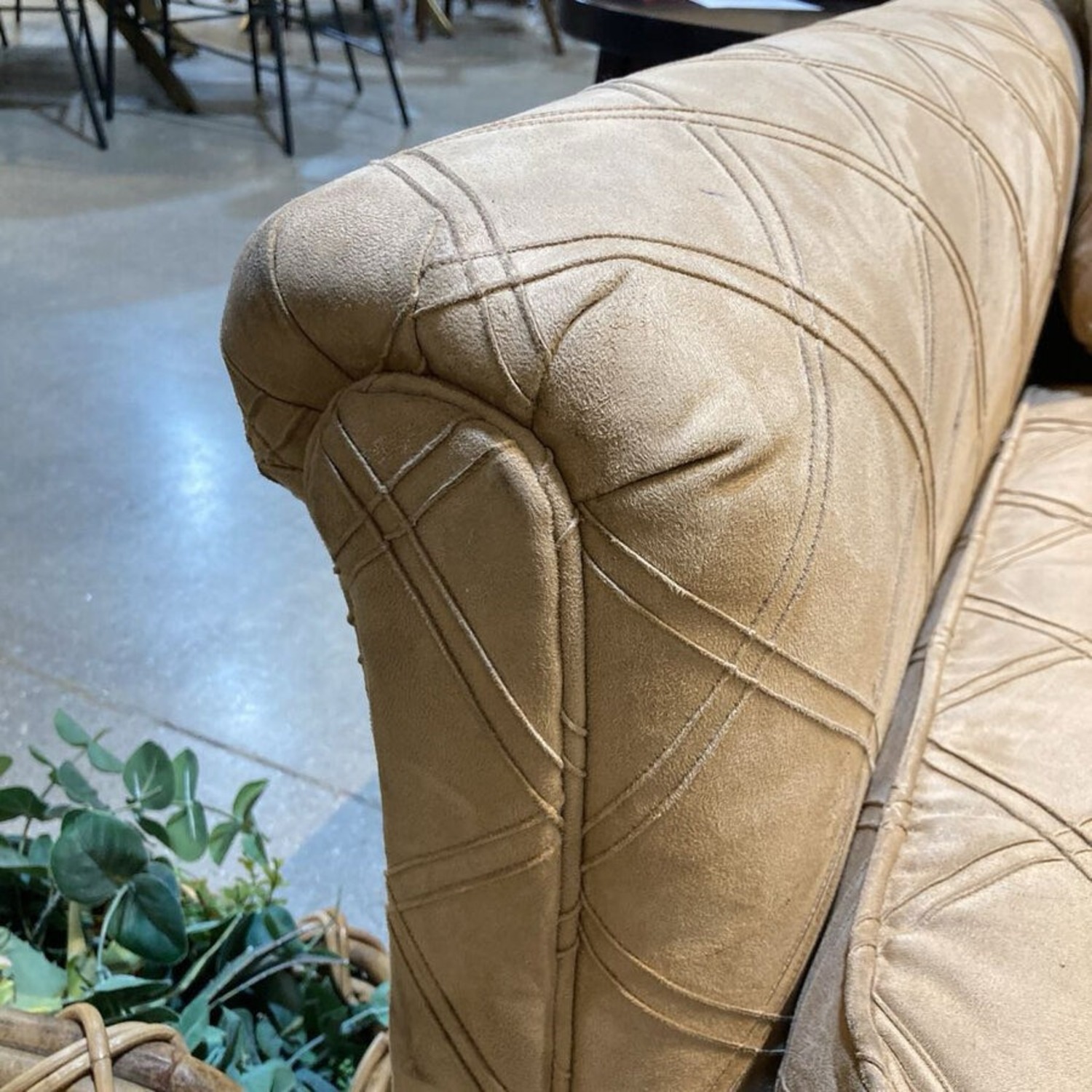 Quilted Fabric 3-Seat Sofa - image-11