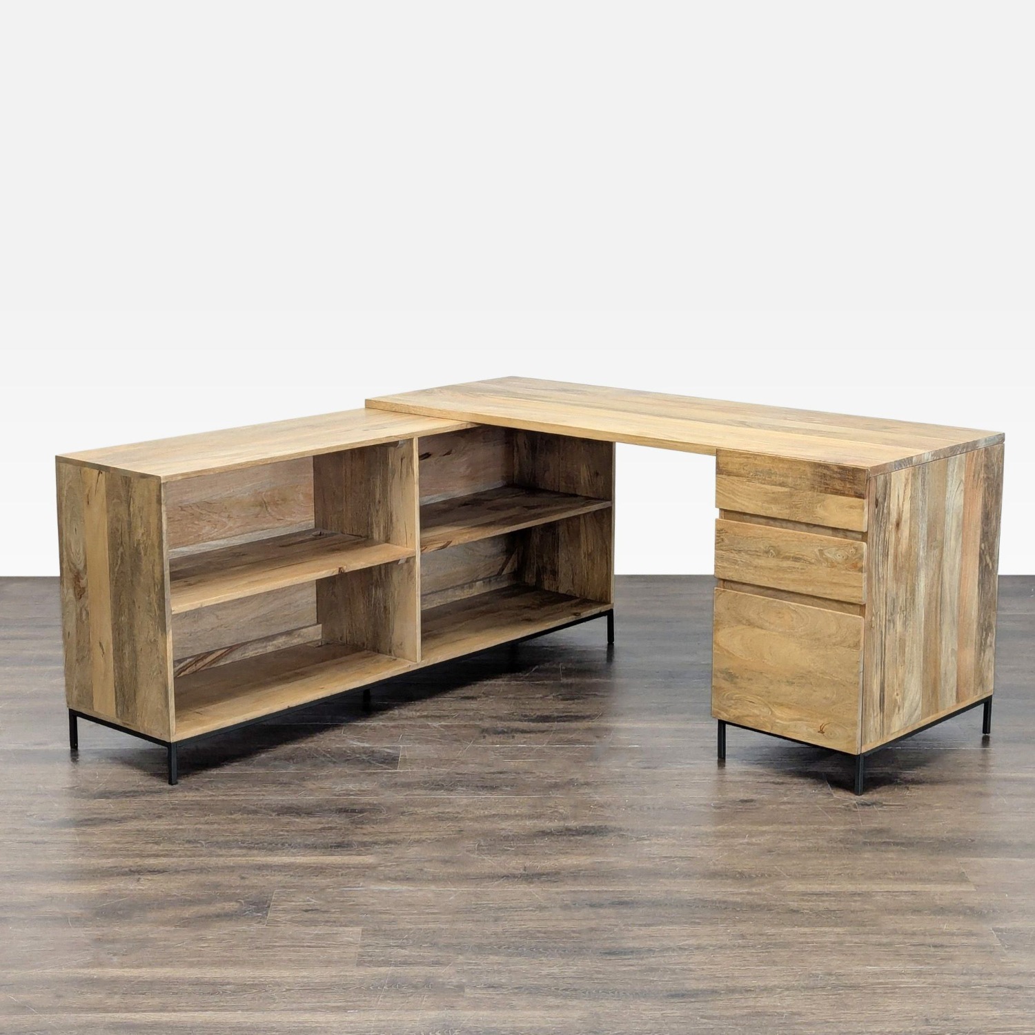 West Elm L-Shaped Desk with Drawers   - image-6