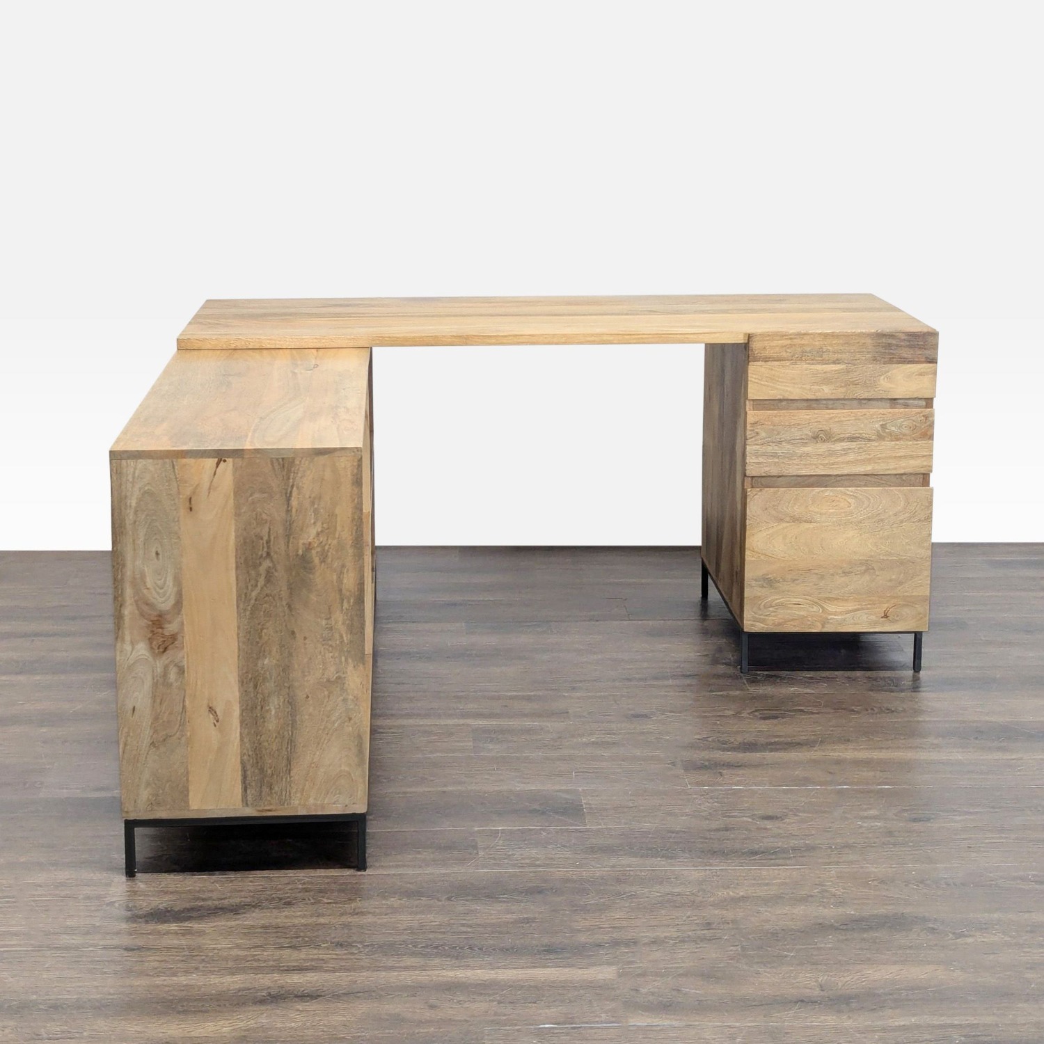 West Elm L-Shaped Desk with Drawers   - image-7