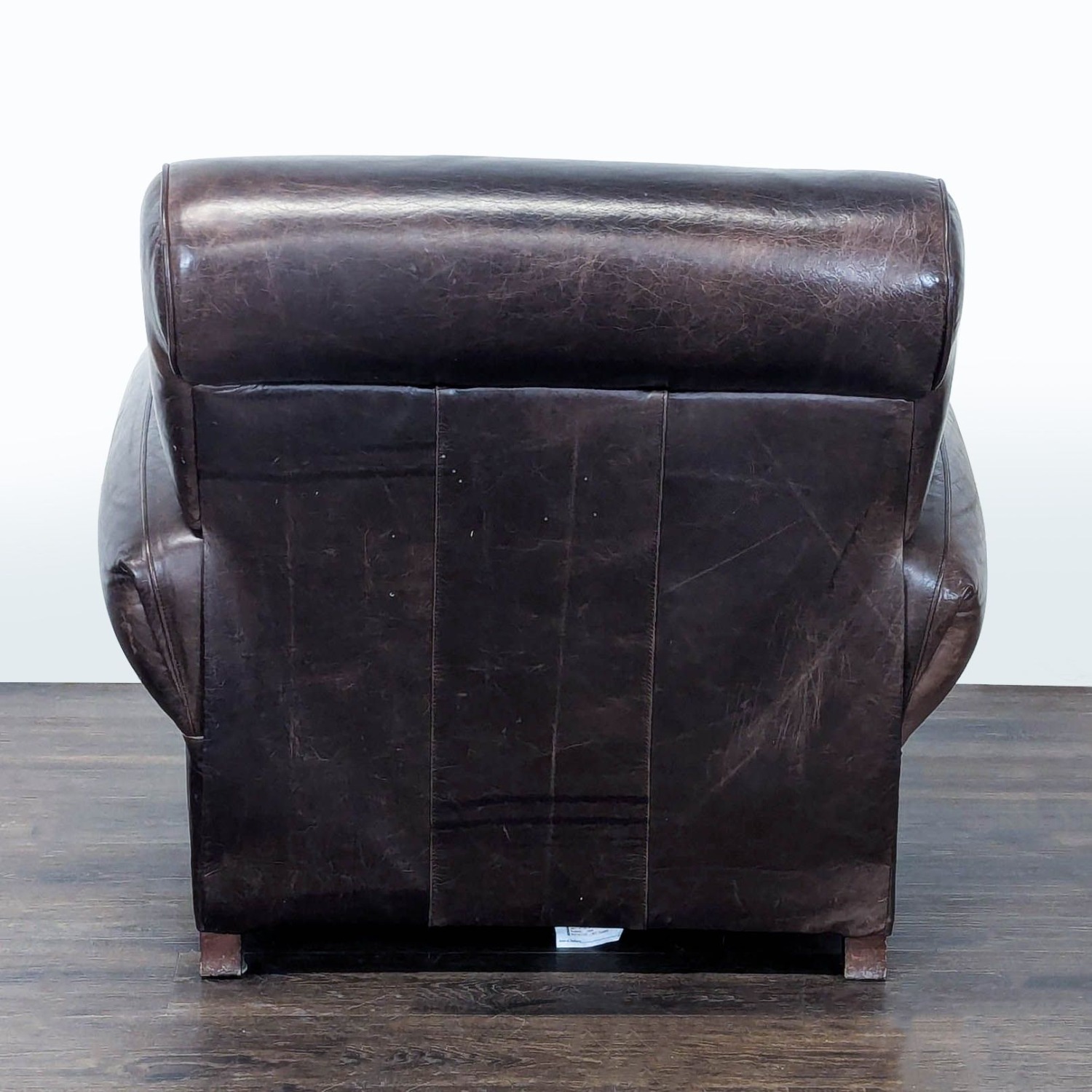 Pottery Barn Manhattan Roll Arm Brown Leather Recliner - image-5