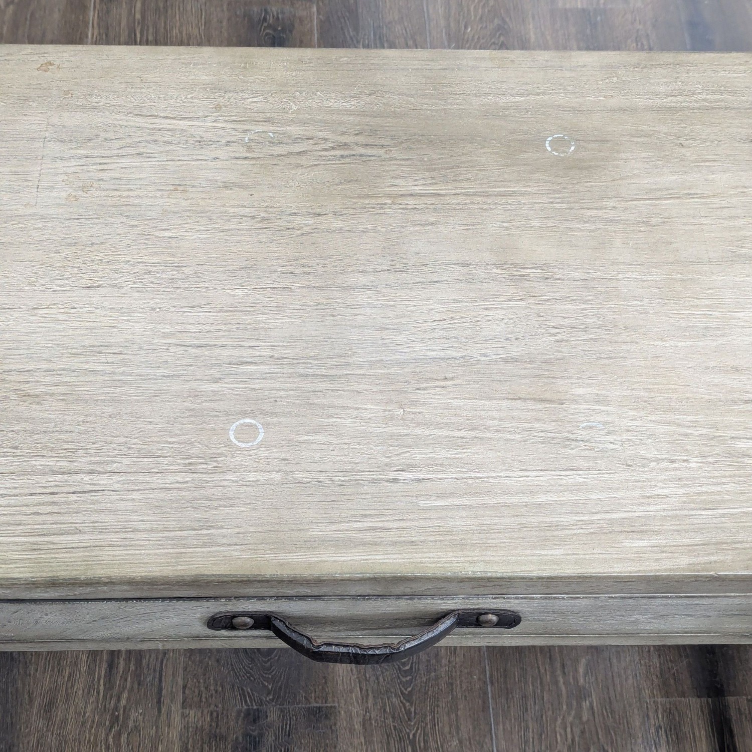 World Market Gray Wooden Desk with Sawhorse Legs - image-11