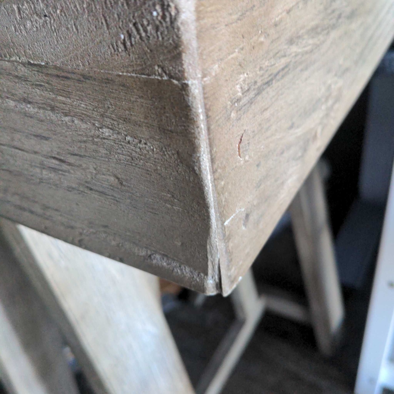 World Market Gray Wooden Desk with Sawhorse Legs - image-2