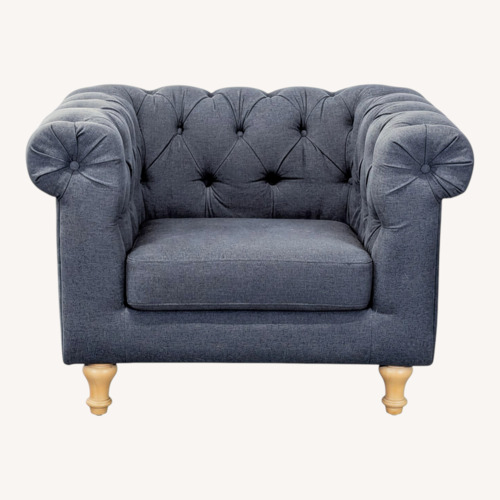 Used World Market Tufted Dark Gray Lounge Chair  for sale on AptDeco