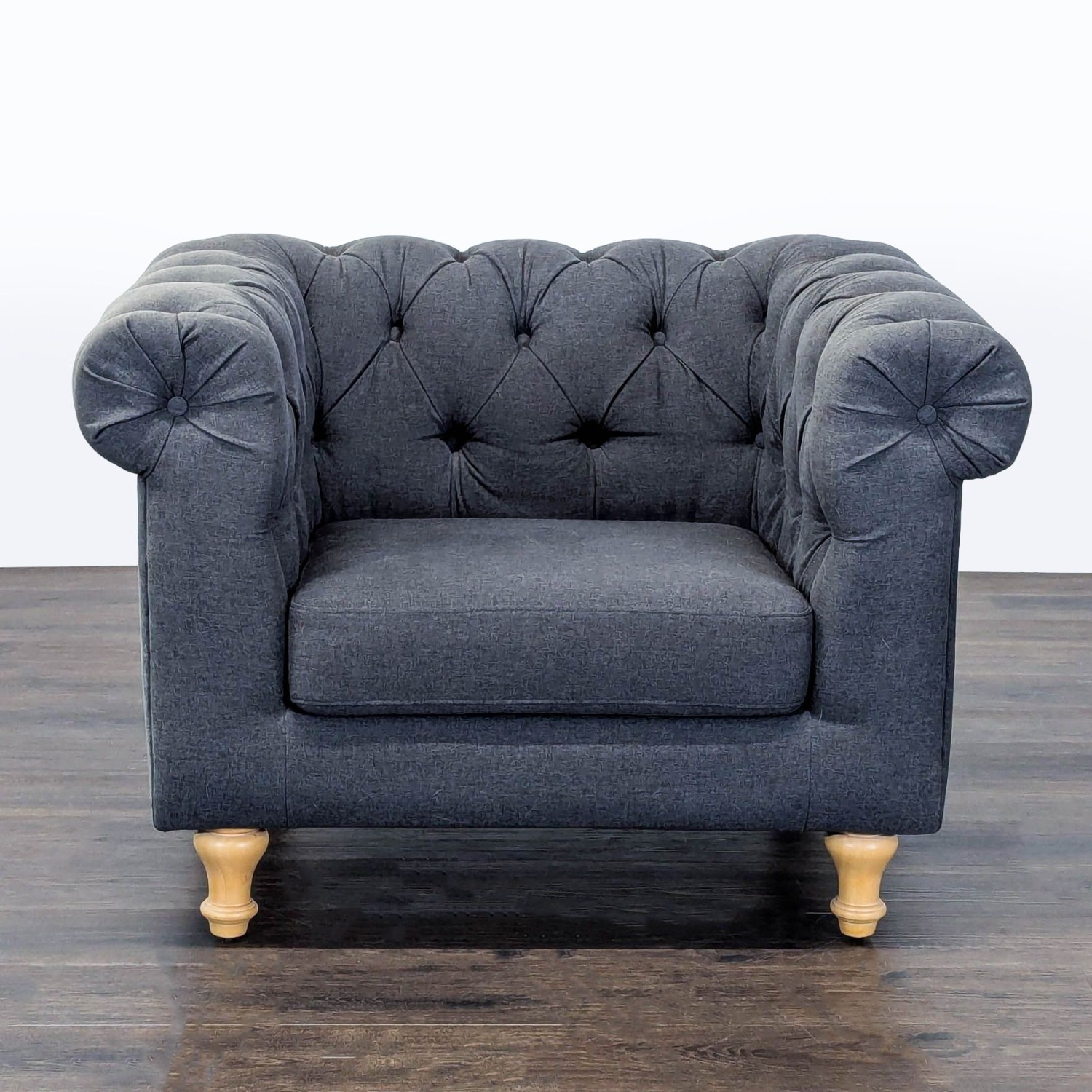 World Market Tufted Dark Gray Lounge Chair  - image-1