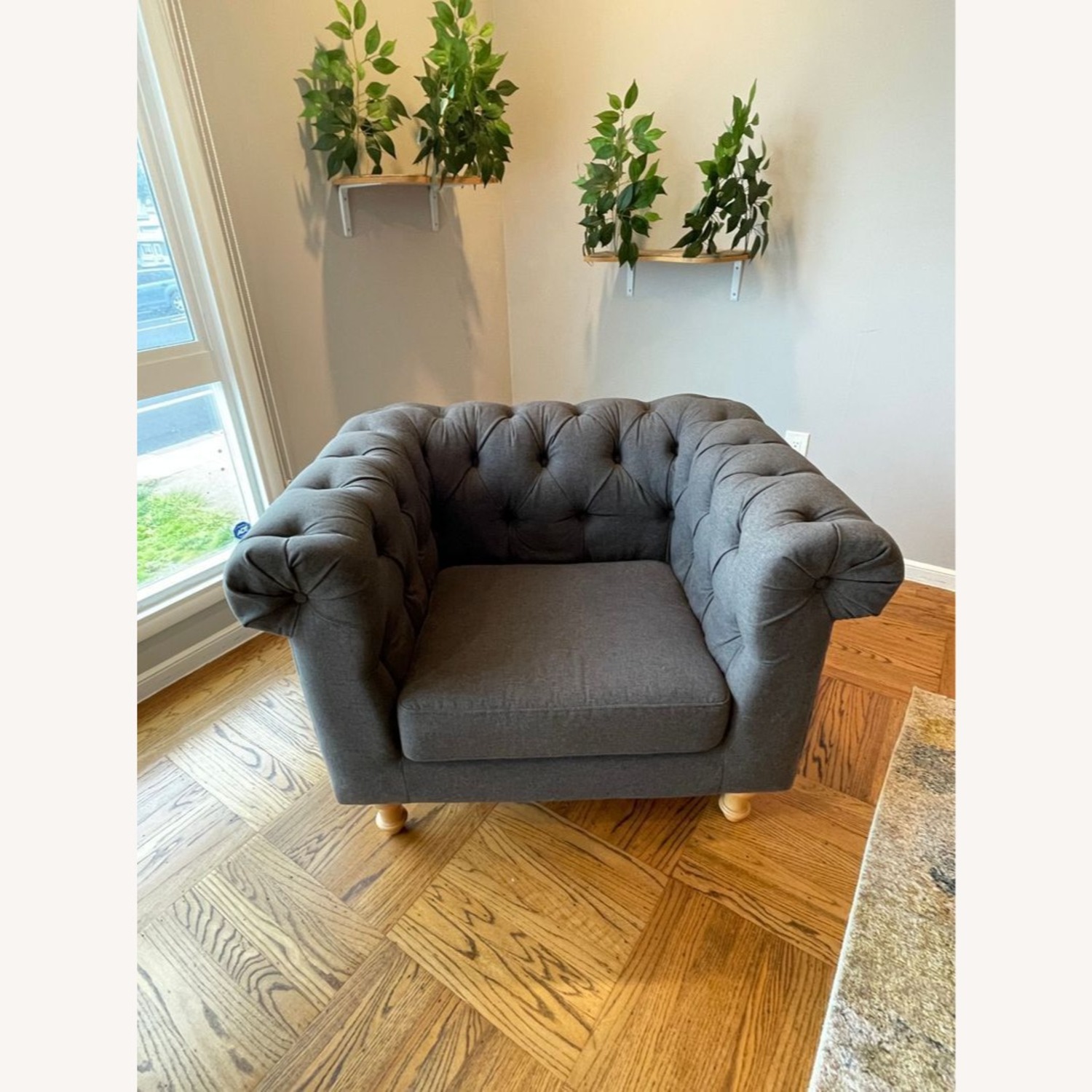 World Market Tufted Dark Gray Lounge Chair  - image-8