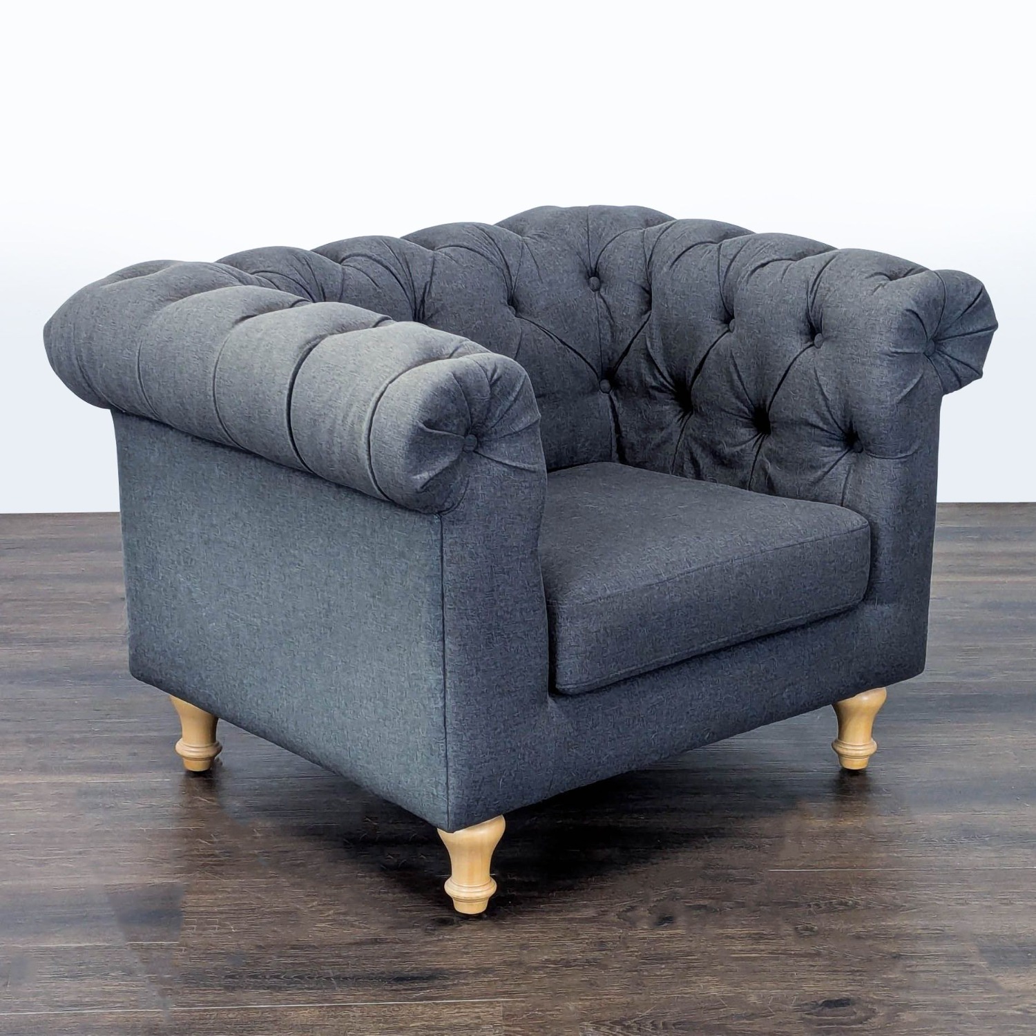 World Market Tufted Dark Gray Lounge Chair  - image-2