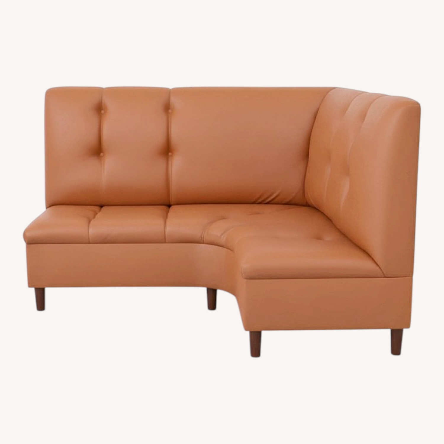 Dark Brown Faux Leather 3+ Seater Sofa - image-0