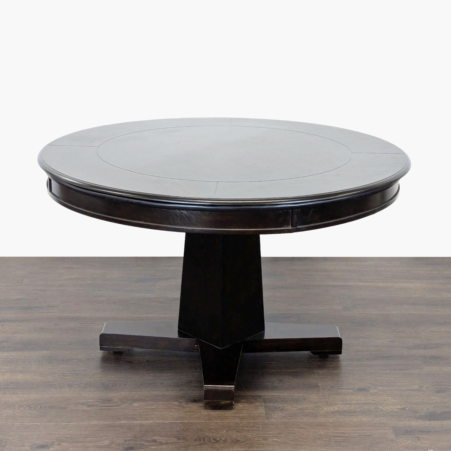 5-Piece Round Poker Convertible Dining Table Set - image-5