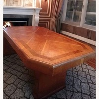Antique MCM Dining Table With Inlay Design