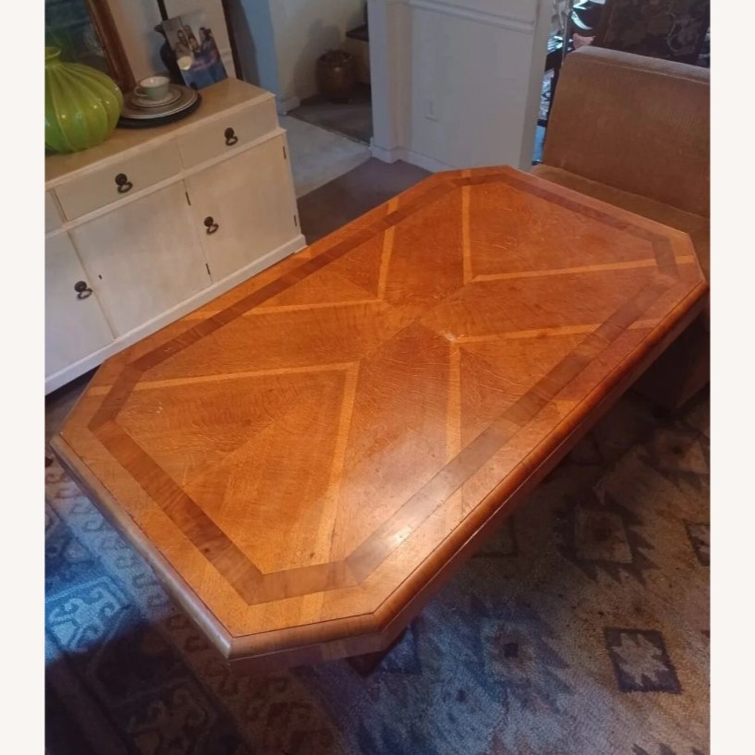 Antique MCM Dining Table With Inlay Design - image-8