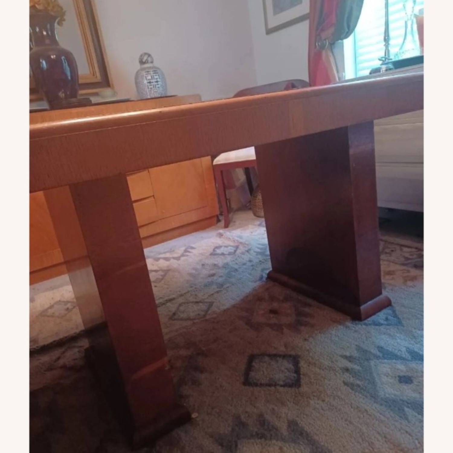 Antique MCM Dining Table With Inlay Design - image-3