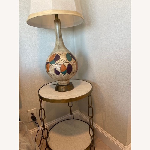Used Vintage Table Lamp with Colorful Geometric Base for sale on AptDeco