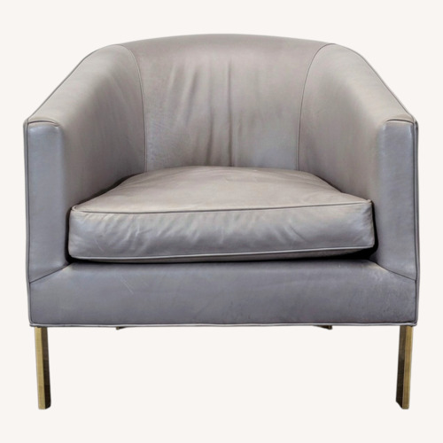 Used Restoration Hardware Reginald Modern Grey Leather Armchair for sale on AptDeco