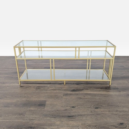 Used Metal and Glass Three Shelf Media Console for sale on AptDeco