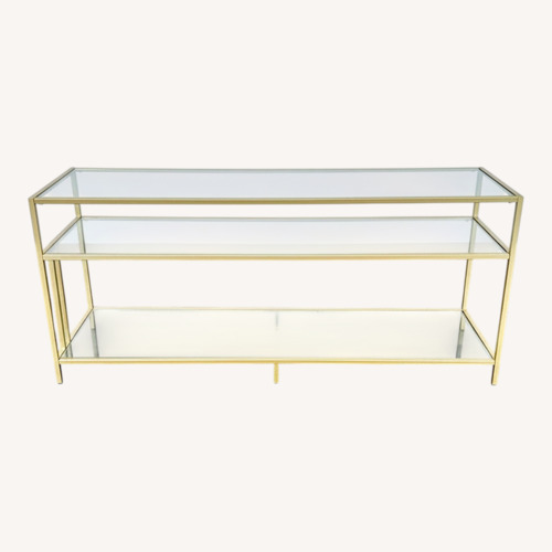 Used Metal and Glass Three Shelf Media Console for sale on AptDeco