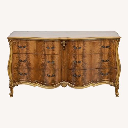 Used Elegant French Provincial Burl Wood 6-Drawer Dresser for sale on AptDeco