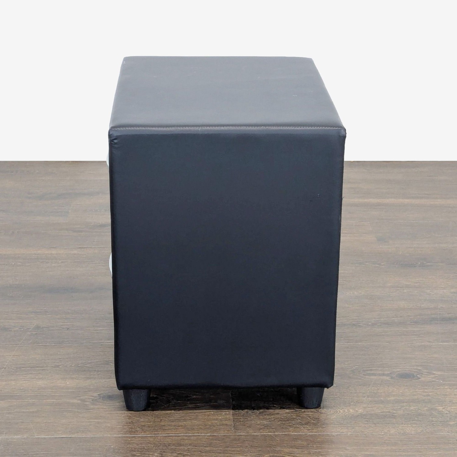 Zenon Two Drawer Nightstand in Faux Leather - image-8