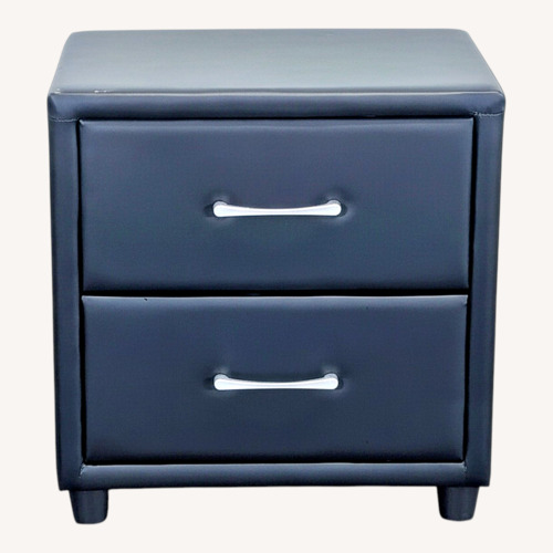Used Zenon Two Drawer Nightstand in Faux Leather for sale on AptDeco
