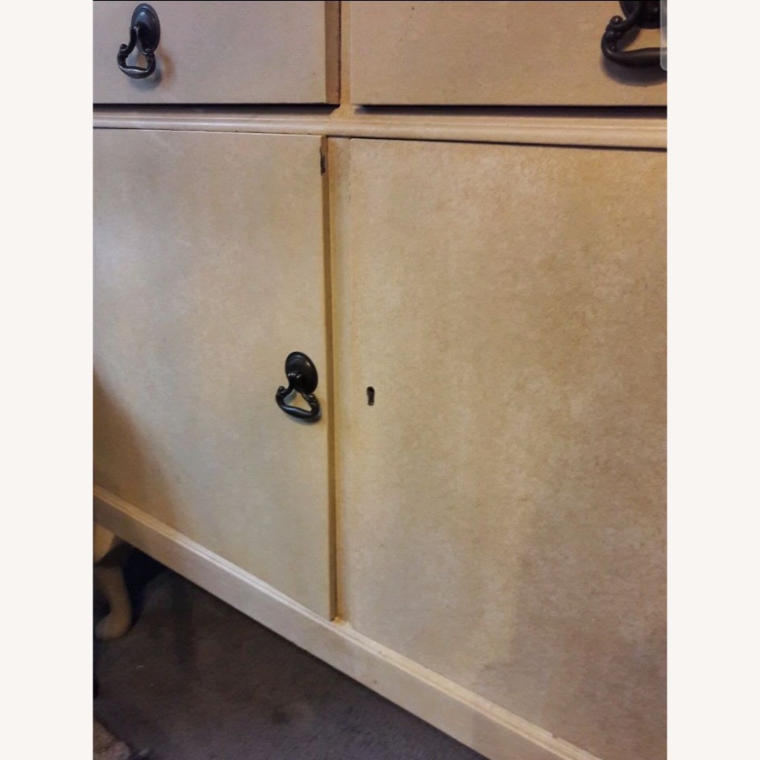 Vintage/Antique White Wood Sideboard - image-4