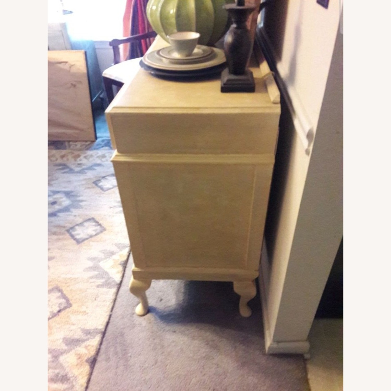 Vintage/Antique White Wood Sideboard - image-3