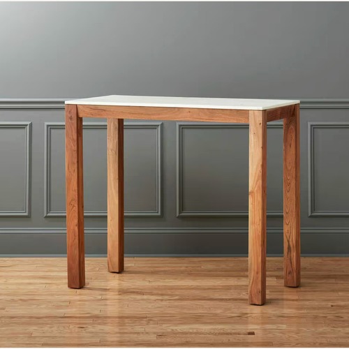 Used CB2 Palate Marble Bar Height Dining Table for sale on AptDeco