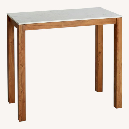 Used CB2 Palate Marble Bar Height Dining Table for sale on AptDeco
