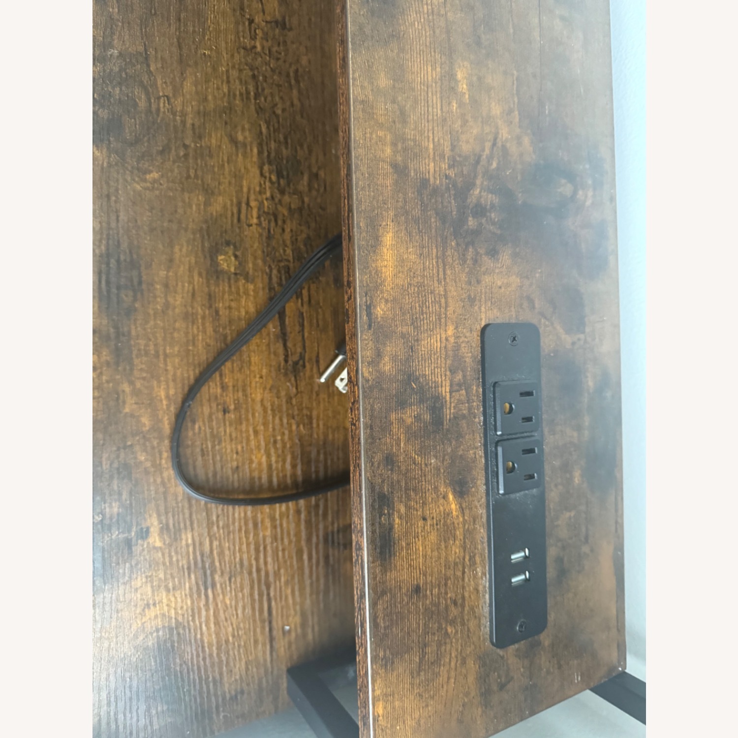 Dark Brown Desk with Drawers - image-3