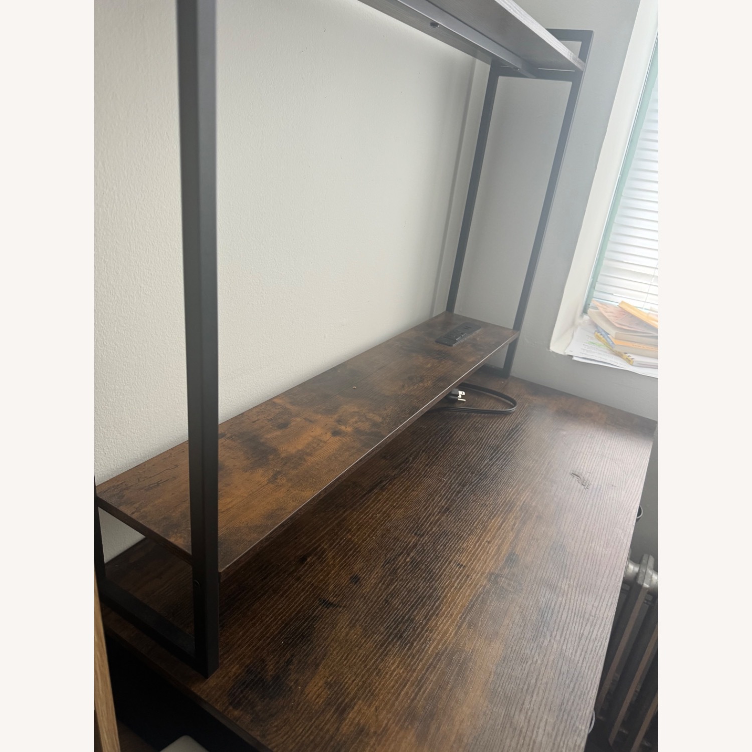 Dark Brown Desk with Drawers - image-2