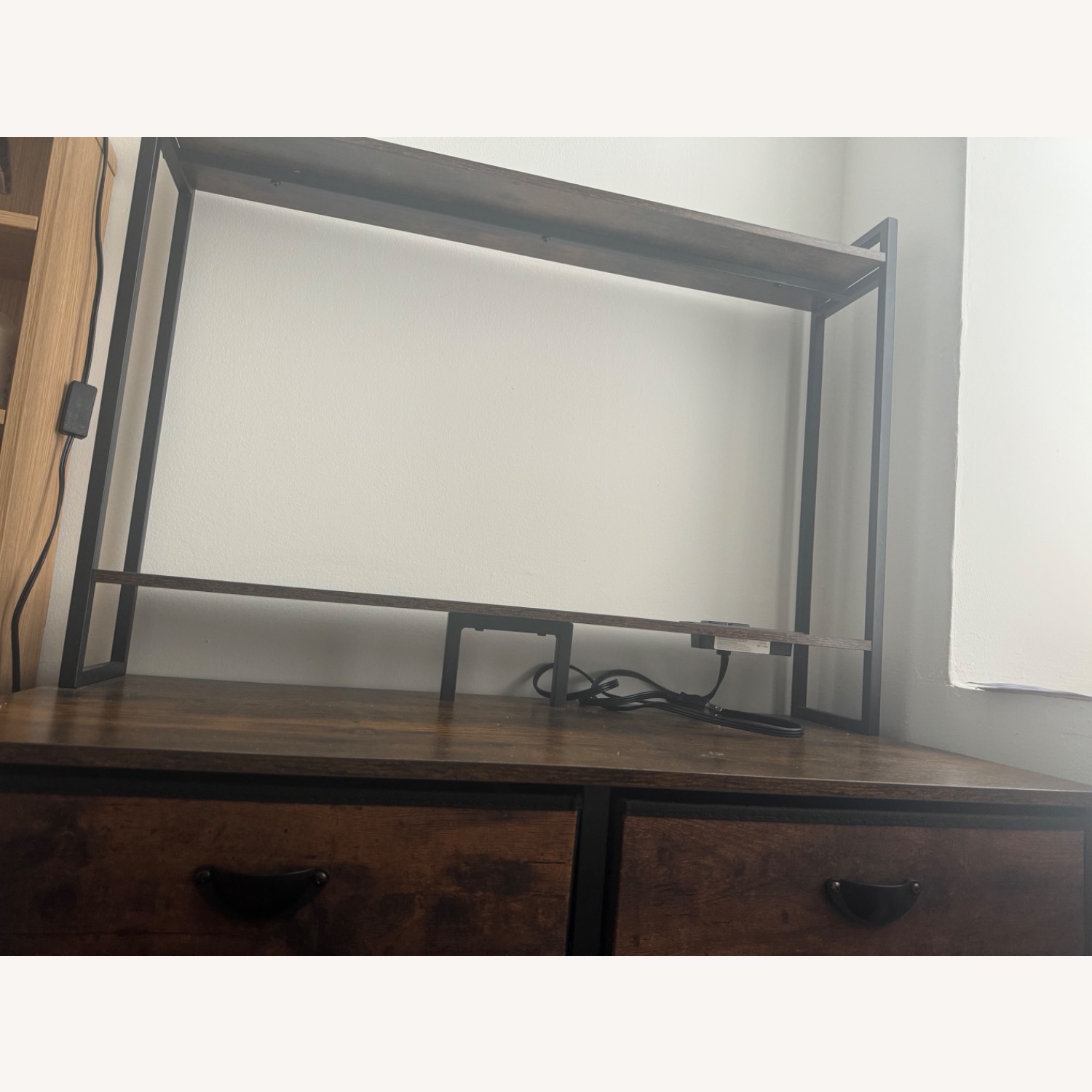 Dark Brown Desk with Drawers - image-4