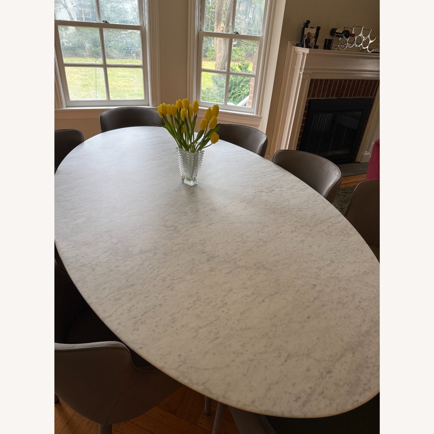 Restoration Hardware Custom Carrara Marble Dining Room Table - image-2