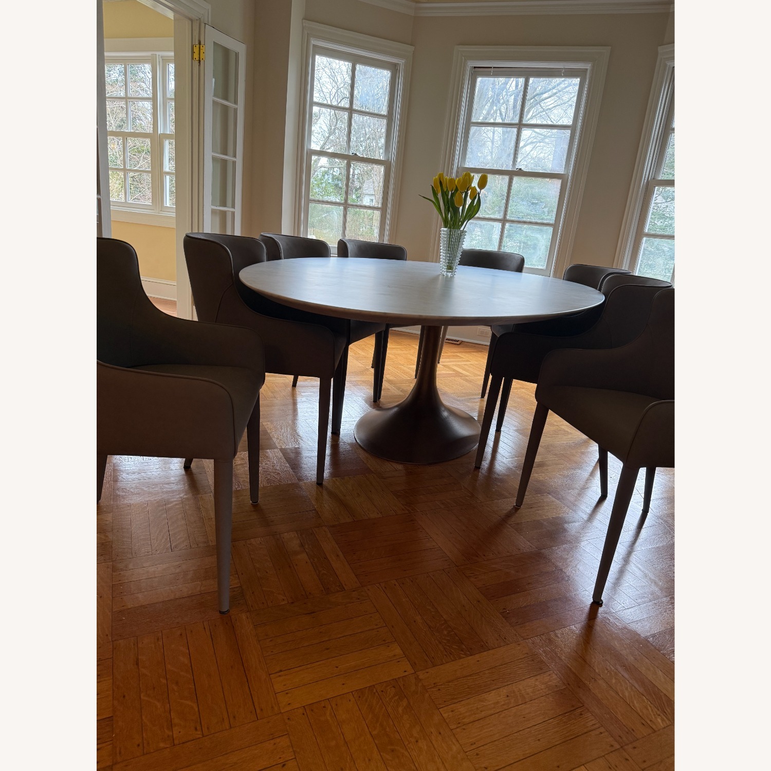 Restoration Hardware Custom Carrara Marble Dining Room Table - image-3